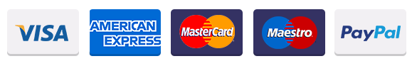 Paga con Visa, American Express, Mastercard, Maestro e PayPal